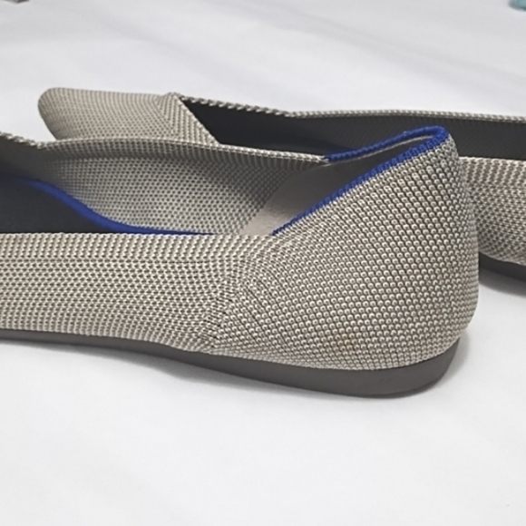 Rothy's knit Point Toe Light Gray Flat Shoes - Picture 10 of 11